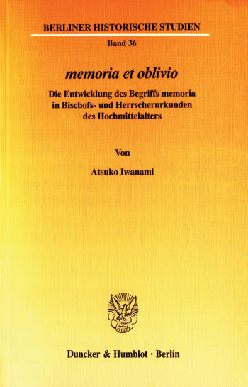 Cover: memoria et oblivio