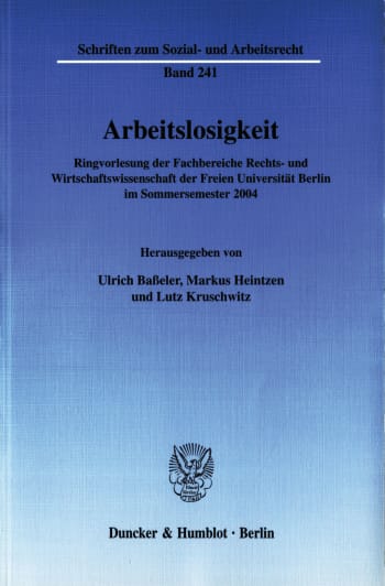 Cover: Arbeitslosigkeit