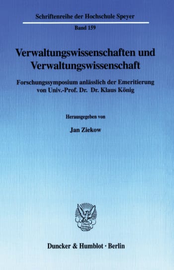 Cover: Verwaltungswissenschaften und Verwaltungswissenschaft