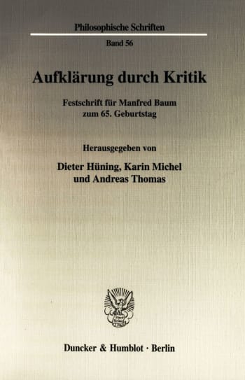 Cover: Aufklärung durch Kritik