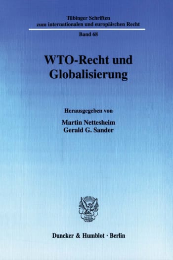 Cover: WTO-Recht und Globalisierung