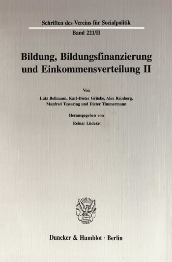 Cover: Bildung, Bildungsfinanzierung und Einkommensverteilung II