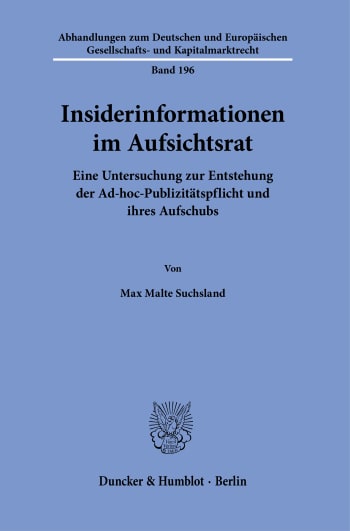 Cover: Insiderinformationen im Aufsichtsrat