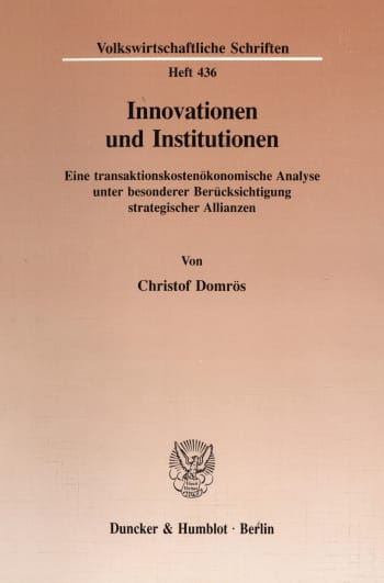 Cover: Innovationen und Institutionen