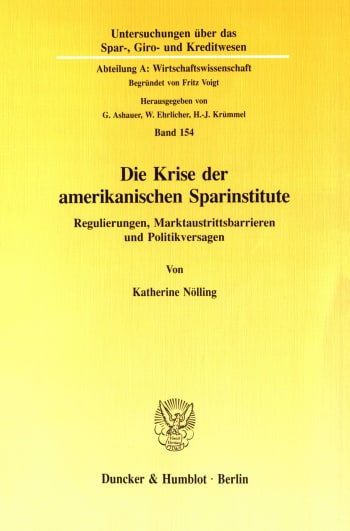 Cover: Die Krise der amerikanischen Sparinstitute