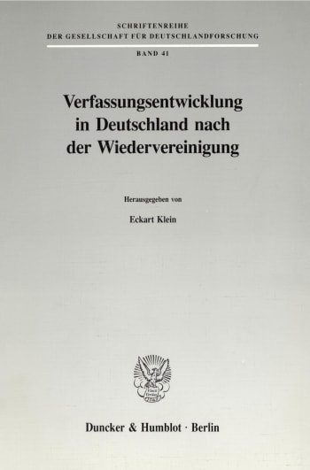 Cover: Verfassungsentwicklung in Deutschland nach der Wiedervereinigung