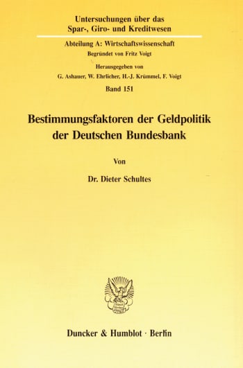 Cover: Bestimmungsfaktoren der Geldpolitik der Deutschen Bundesbank