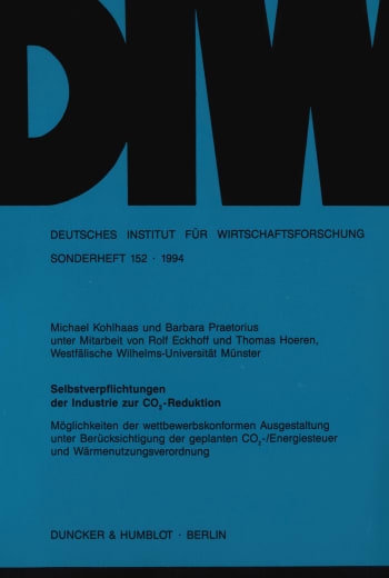 Cover: Selbstverpflichtungen der Industrie zur CO2-Reduktion