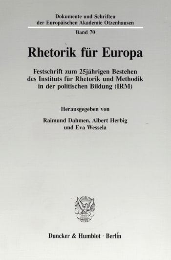 Cover: Rhetorik für Europa