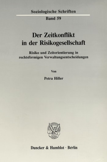 Cover: Der Zeitkonflikt in der Risikogesellschaft