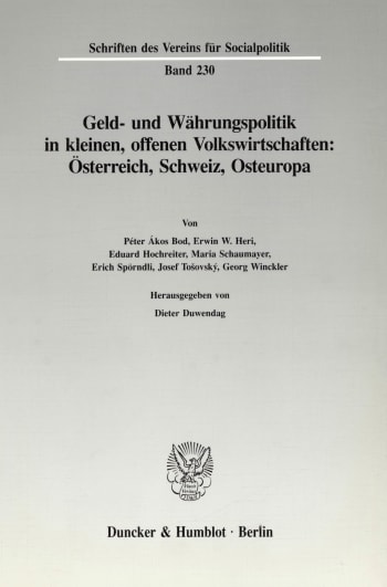 Cover: Geld- und Währungspolitik in kleinen, offenen Volkswirtschaften