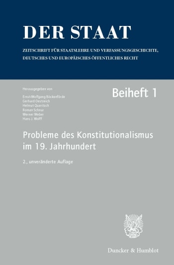 Cover: Probleme des Konstitutionalismus im 19. Jahrhundert