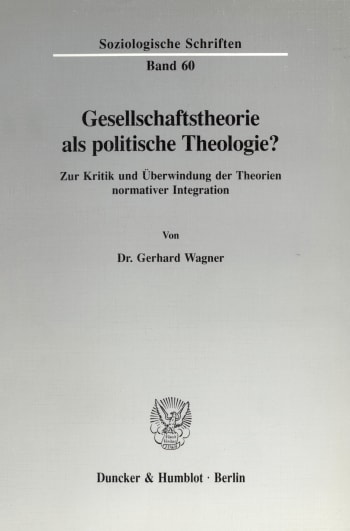 Cover: Gesellschaftstheorie als politische Theologie?