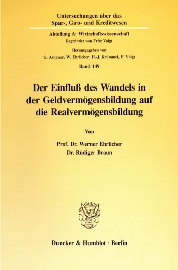 Cover: Der Einfluß des Wandels in der Geldvermögensbildung auf die Realvermögensbildung