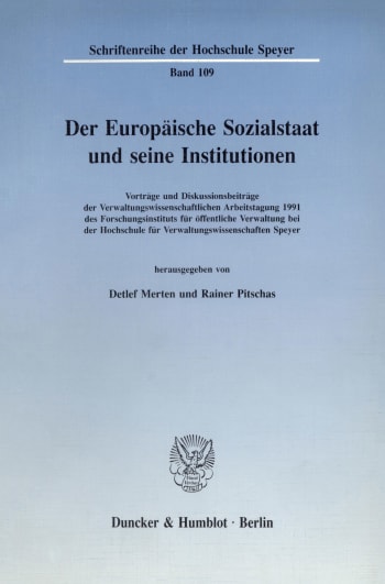 Cover: Der Europäische Sozialstaat und seine Institutionen