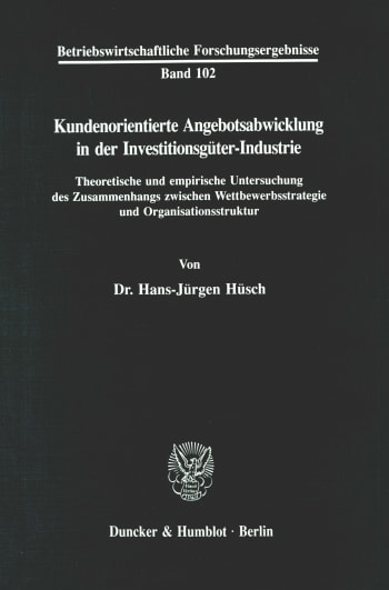 Cover: Kundenorientierte Angebotsabwicklung in der Investitionsgüter-Industrie