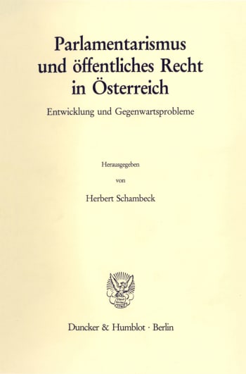 Cover: Parlamentarismus und öffentliches Recht in Österreich