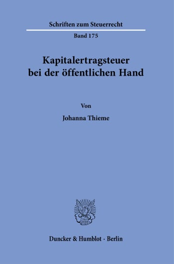 Cover: Kapitalertragsteuer bei der öffentlichen Hand