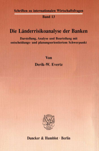 Cover: Die Länderrisikoanalyse der Banken