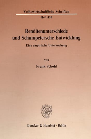 Cover: Renditenunterschiede und Schumpetersche Entwicklung