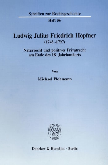 Cover: Ludwig Julius Friedrich Höpfner (1743 - 1797)