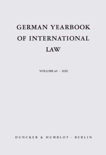 Cover: German Yearbook of International Law (GYIL)