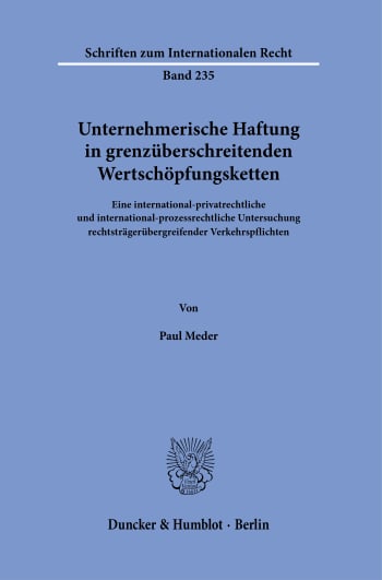 Cover: Unternehmerische Haftung in grenzüberschreitenden Wertschöpfungsketten