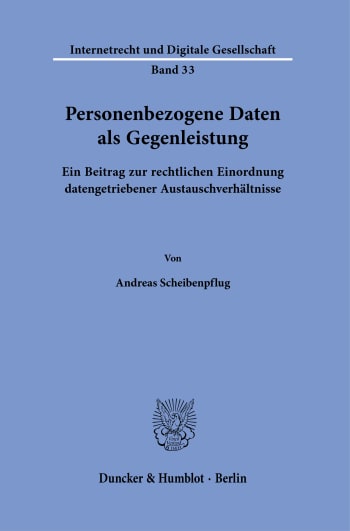 Cover: Personenbezogene Daten als Gegenleistung