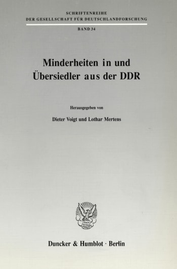 Cover: Minderheiten in und Übersiedler aus der DDR