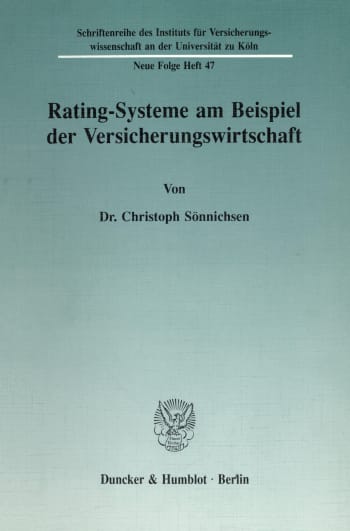 Cover: Rating-Systeme am Beispiel der Versicherungswirtschaft