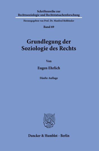 Cover: Grundlegung der Soziologie des Rechts