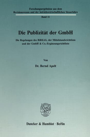 Cover: Die Publizität der GmbH