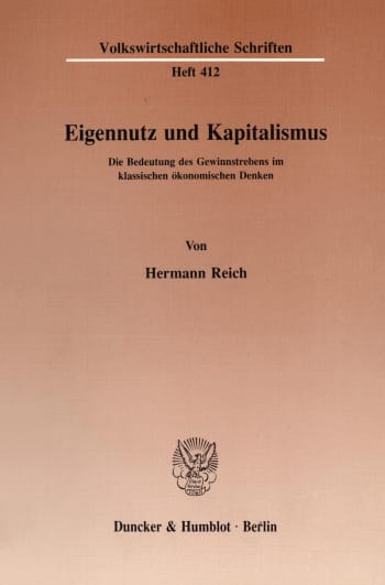 Cover: Eigennutz und Kapitalismus