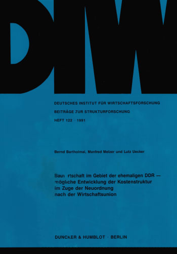 Cover: Bauwirtschaft im Gebiet der ehemaligen DDR -