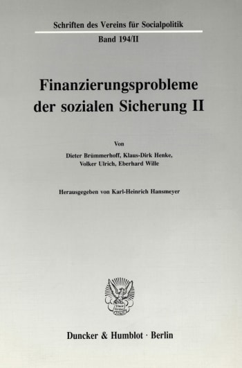 Cover: Finanzierungsprobleme der sozialen Sicherung II