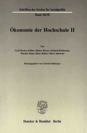 Cover: Ökonomie der Hochschule II