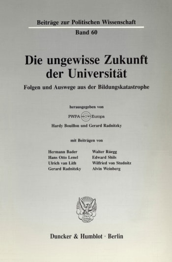 Cover: Die ungewisse Zukunft der Universität