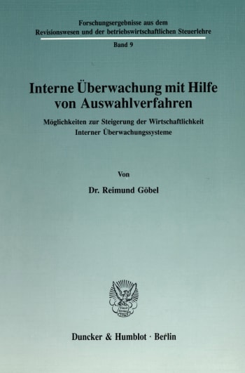 Cover: Interne Überwachung mit Hilfe von Auswahlverfahren