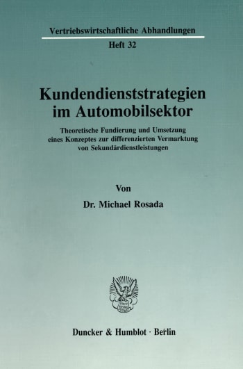 Cover: Kundendienststrategien im Automobilsektor