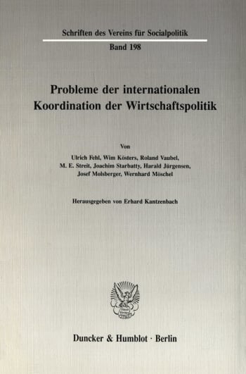 Cover: Probleme der Internationalen Koordination der Wirtschaftspolitik