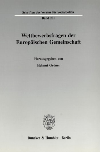 Cover: Wettbewerbsfragen der Europäischen Gemeinschaft