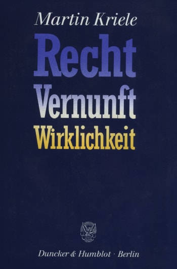 Cover: Recht - Vernunft - Wirklichkeit