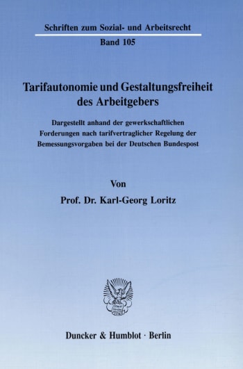 Cover: Tarifautonomie und Gestaltungsfreiheit des Arbeitgebers