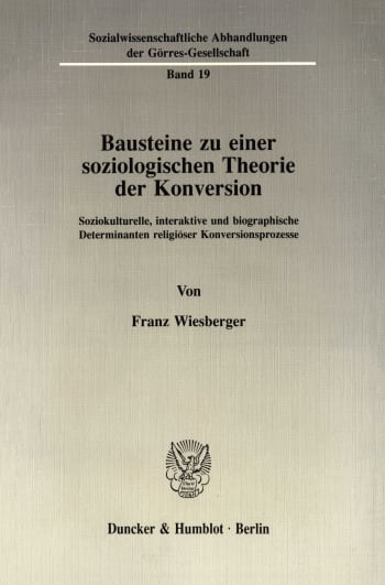 Cover: Bausteine zu einer soziologischen Theorie der Konversion