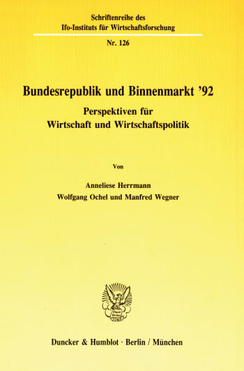 Cover: Bundesrepublik und Binnenmarkt '92