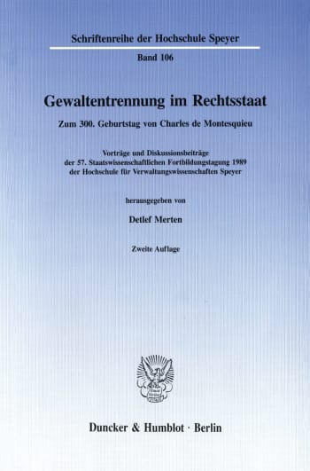 Cover: Gewaltentrennung im Rechtsstaat