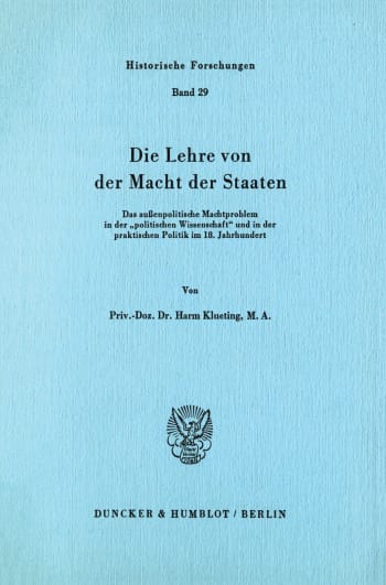 Cover: Die Lehre von der Macht der Staaten