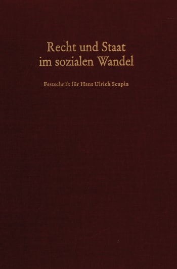 Cover: Recht und Staat im sozialen Wandel