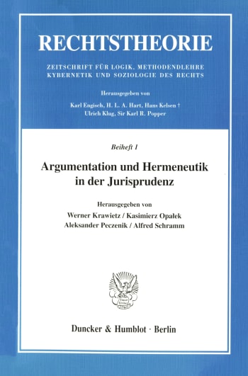 Cover: Argumentation und Hermeneutik in der Jurisprudenz