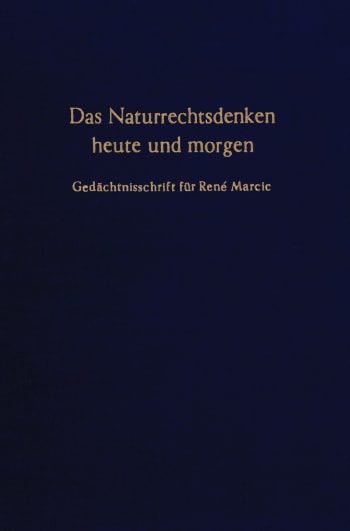 Cover: Das Naturrechtsdenken heute und morgen